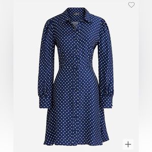 J Crew, NWT, size 8 navy and white polka dot dress